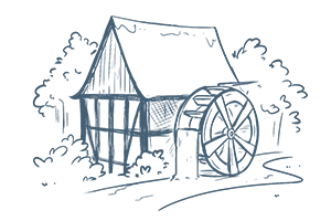 Zeichnung Mühlenrad